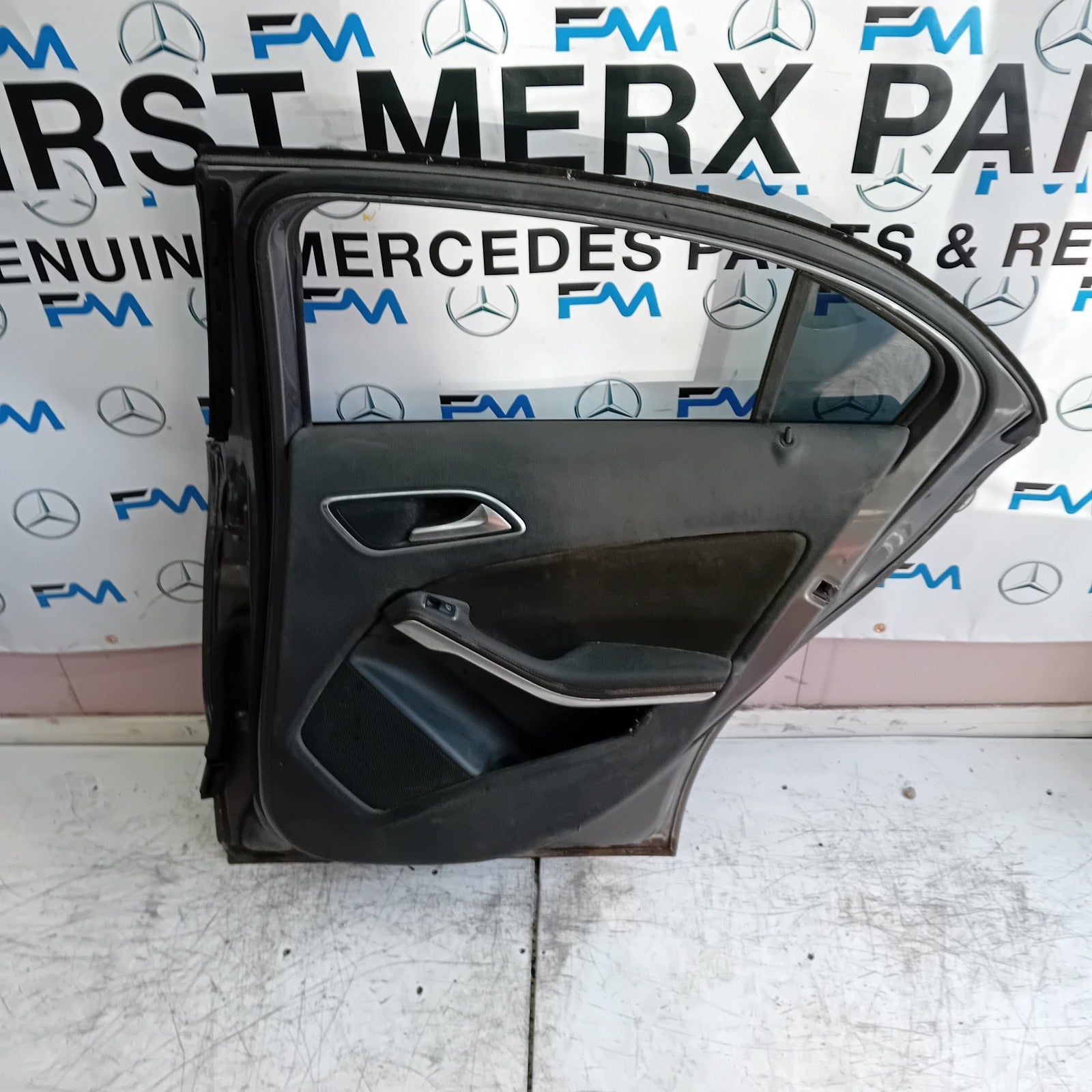 MERCEDES BENZ  A-CLASS W176 DRIVER REAR DOOR OSR GREY 2012- 2018 COMPLETE FMD209