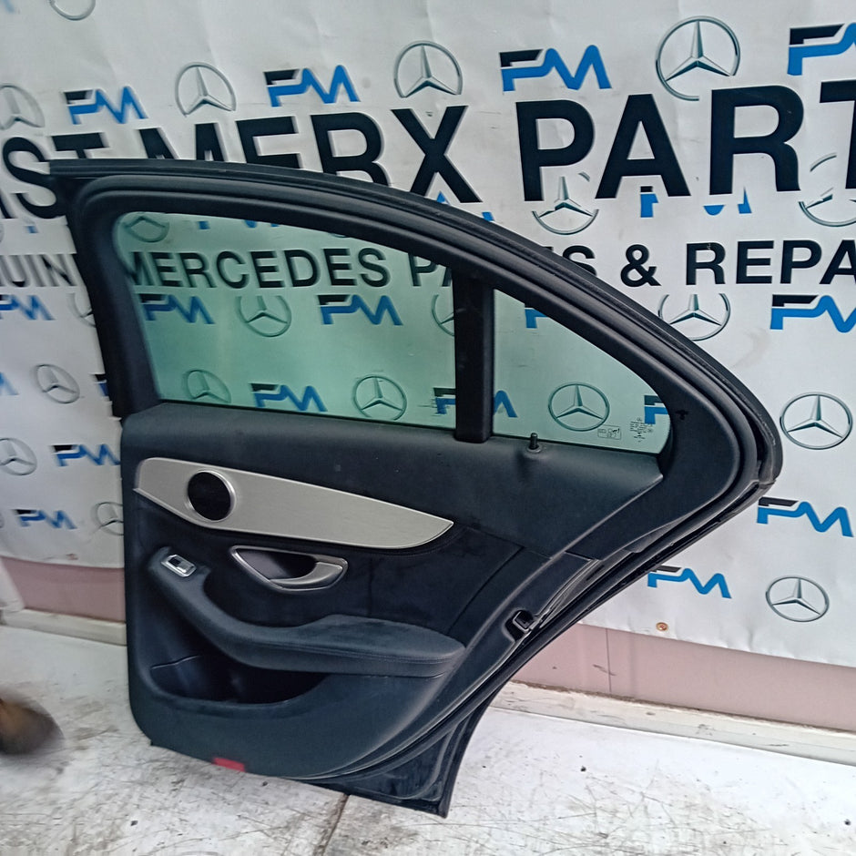 MERCEDES BENZ C-CLASS W205 DRIVER SIDE REAR DOOR O/S/R BLACK  COMPLETE FMD147