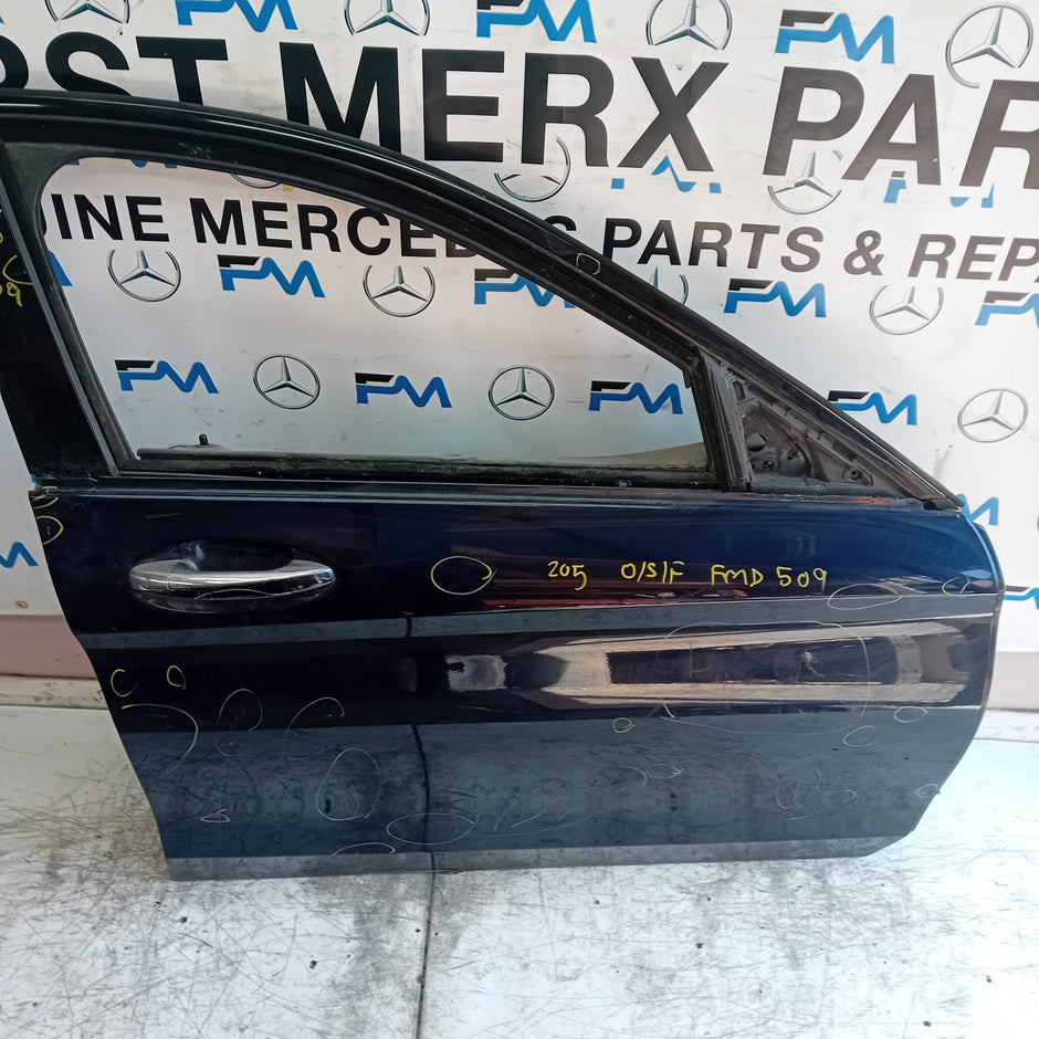 MERCEDES C-CLASS W205 DRIVER FRONT DOOR OSF 2014 BLUE COMPLETE  FMD509