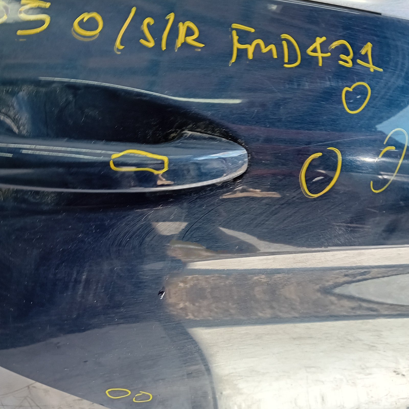 MERCEDES C-CLASS W205 SLN DRIVER REAR DOOR OSR BLUE 2014 ON COMPLETE FMD431