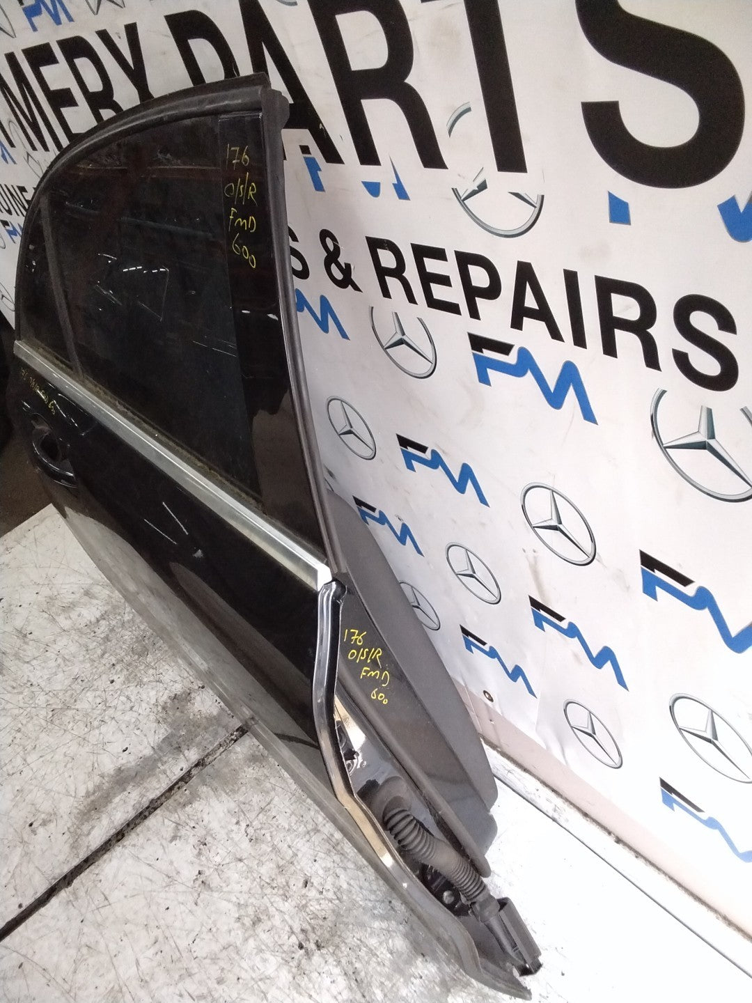 MERCEDES A-CLS W176  DRIVER REAR  DOOR OSR  2012-18 BLACK COMPLETE FMD600