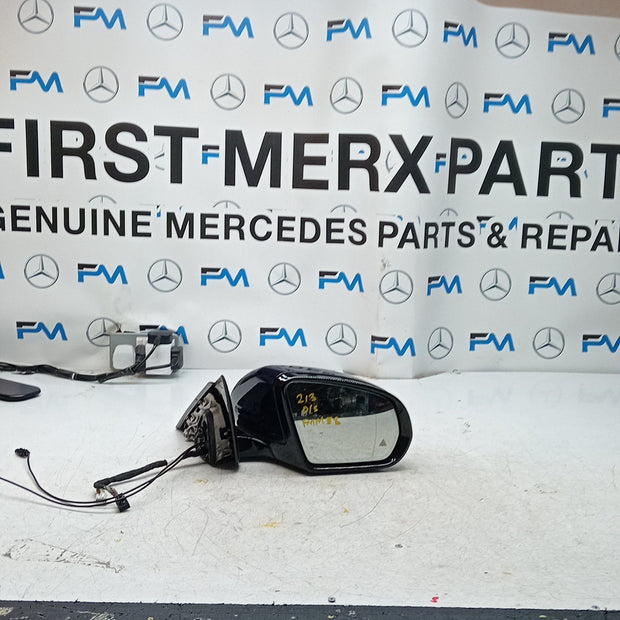 MERCEDES E-CLASS W213 DRIVER WING MIRROR OS BLUE 2016 BS PL A2138104000 FMM58 