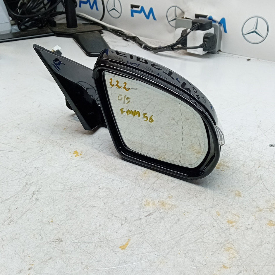 MERCEDES S-CLASS W222 DRIVER WING MIRROR OS BLACK A2228101616 2014 PL FMM56