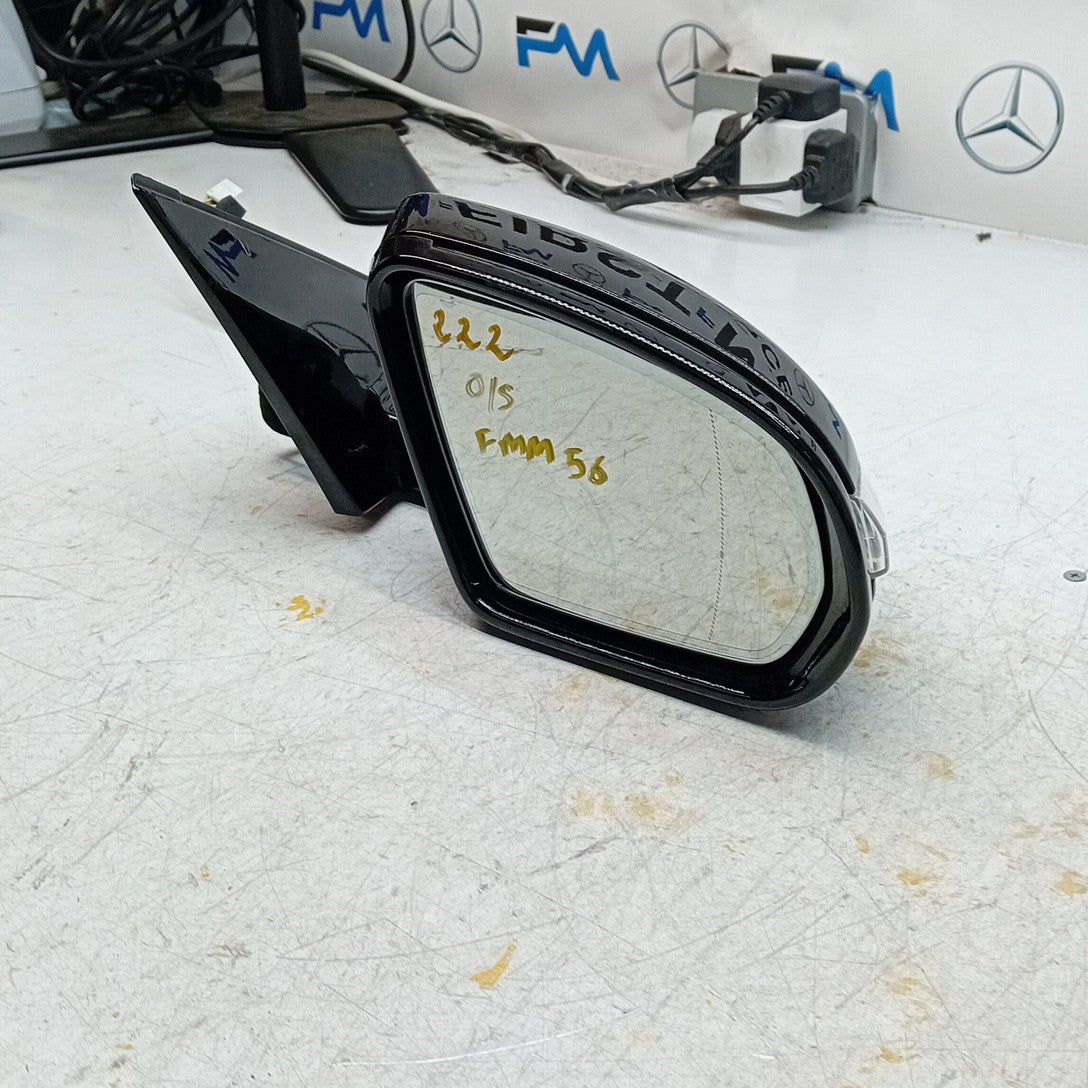 MERCEDES S-CLASS W222 DRIVER WING MIRROR OS BLACK A2228101616 2014 PL FMM56