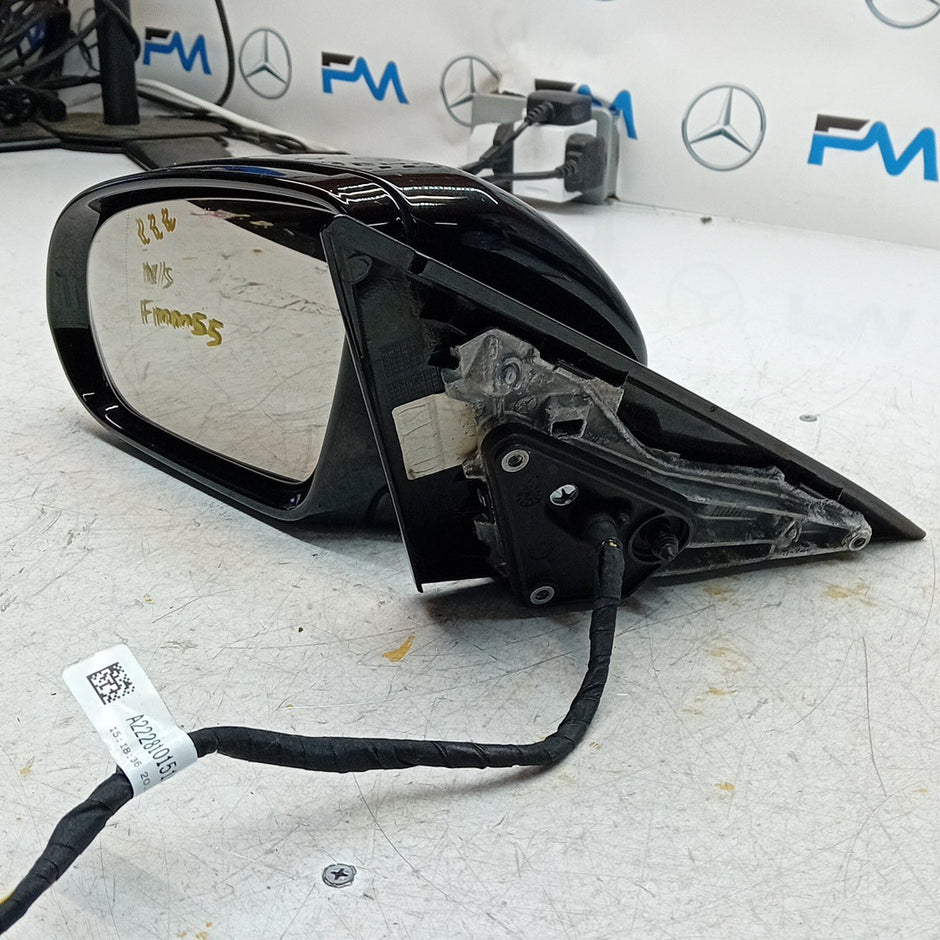 MERCEDES S-CLASS W222 PASSENGER WING MIRROR NS BLACK A2228101516 2014 PL FMM55