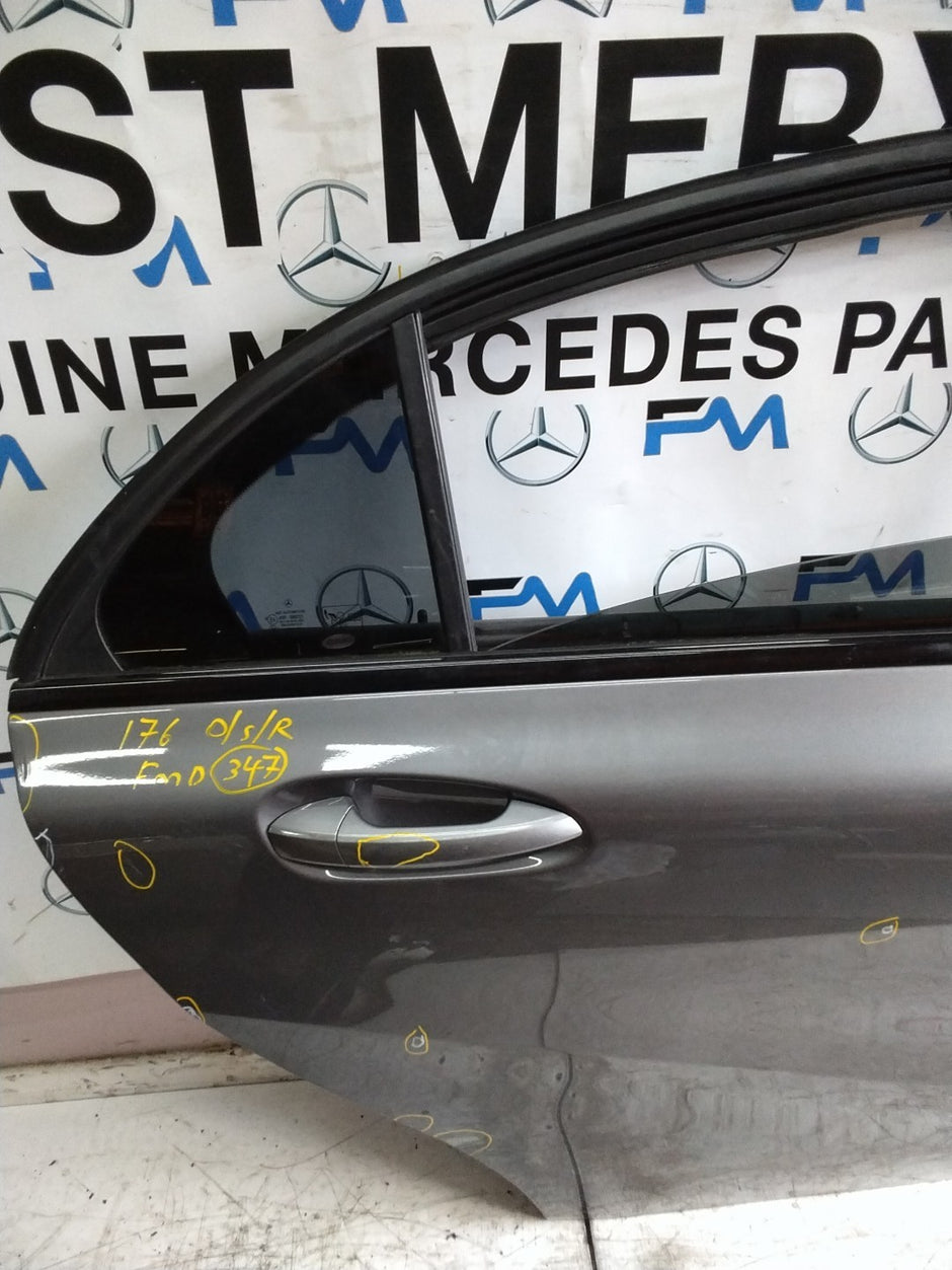 MERCEDES A-CLASS W176 DRIVER REAR DOOR OSR GREY 2012-18 COMPLETE FMD347