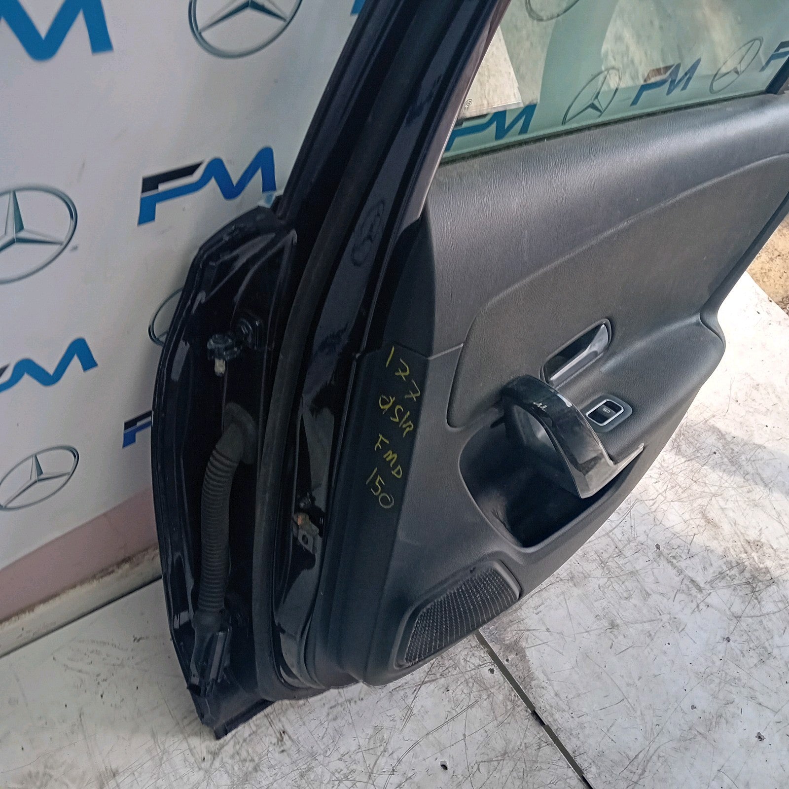 MERCEDES BENZ A-CLASS W177 DRIVER SIDE REAR DOOR O/S/R BLACK  COMPLETE FMD151