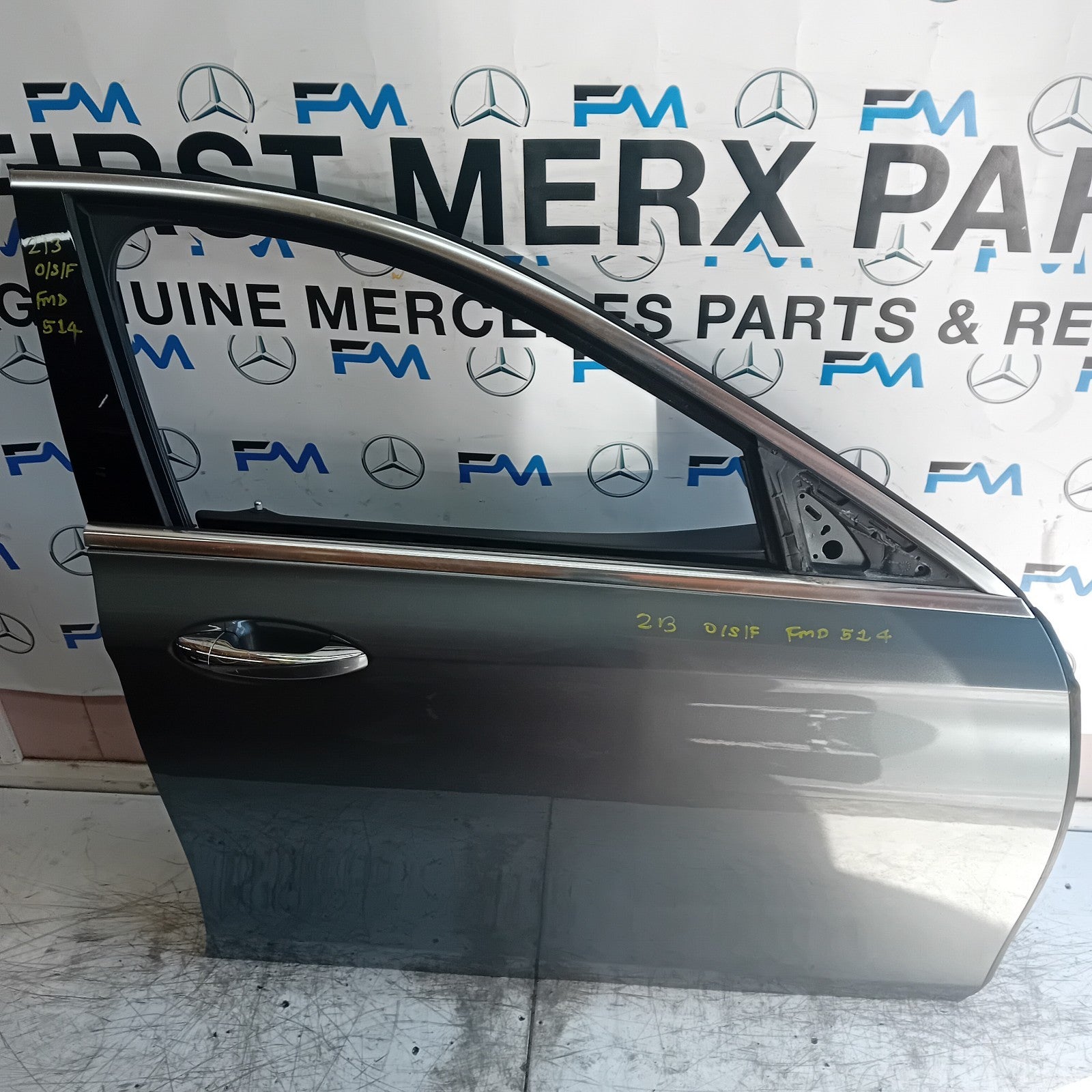 MERCEDES E-CLASS W213 DRIVER FRONT DOOR OSF 2016 ON GREY COMPLETE  FMD514