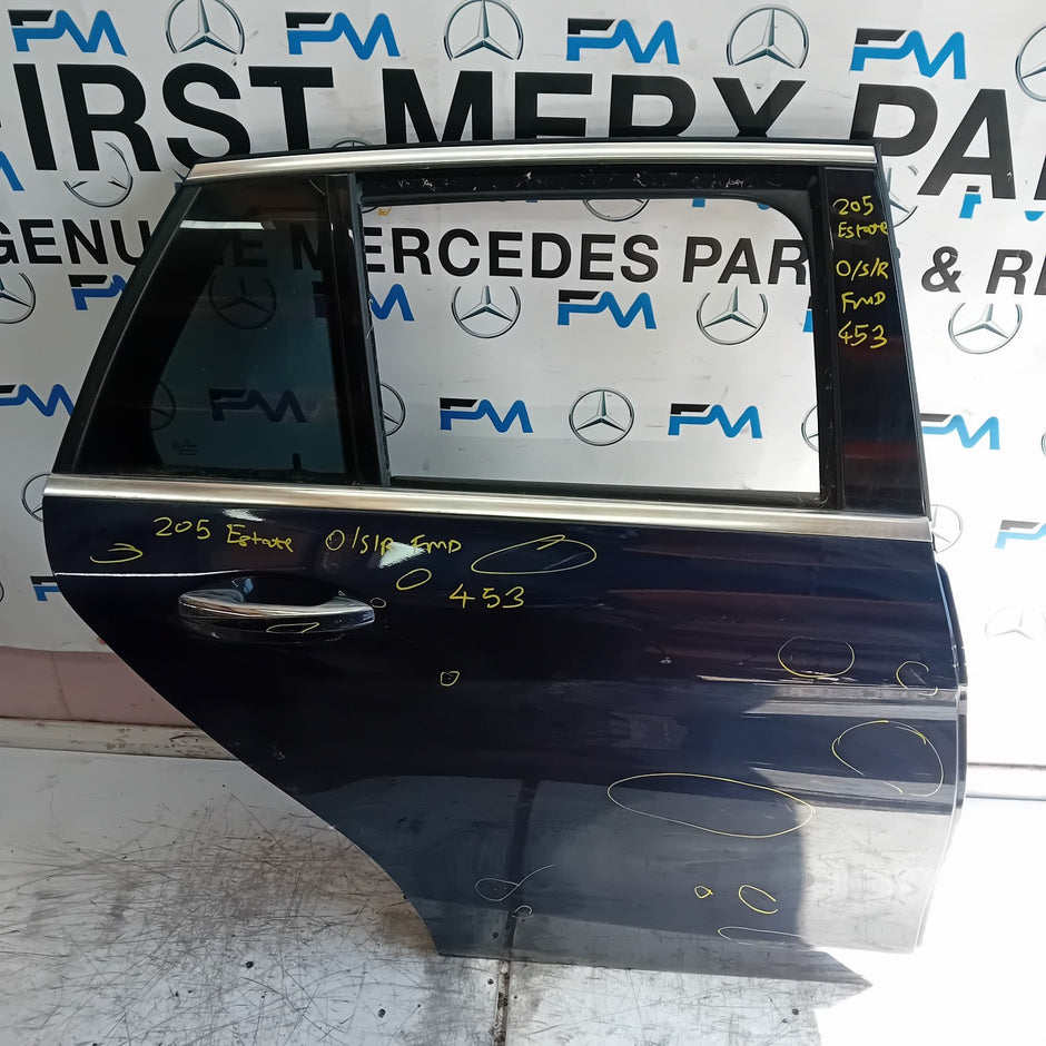MERCEDES C-CLASS S205 EST DRIVER REAR DOOR OSR BLACK 2014 ON COMPLETE FMD453