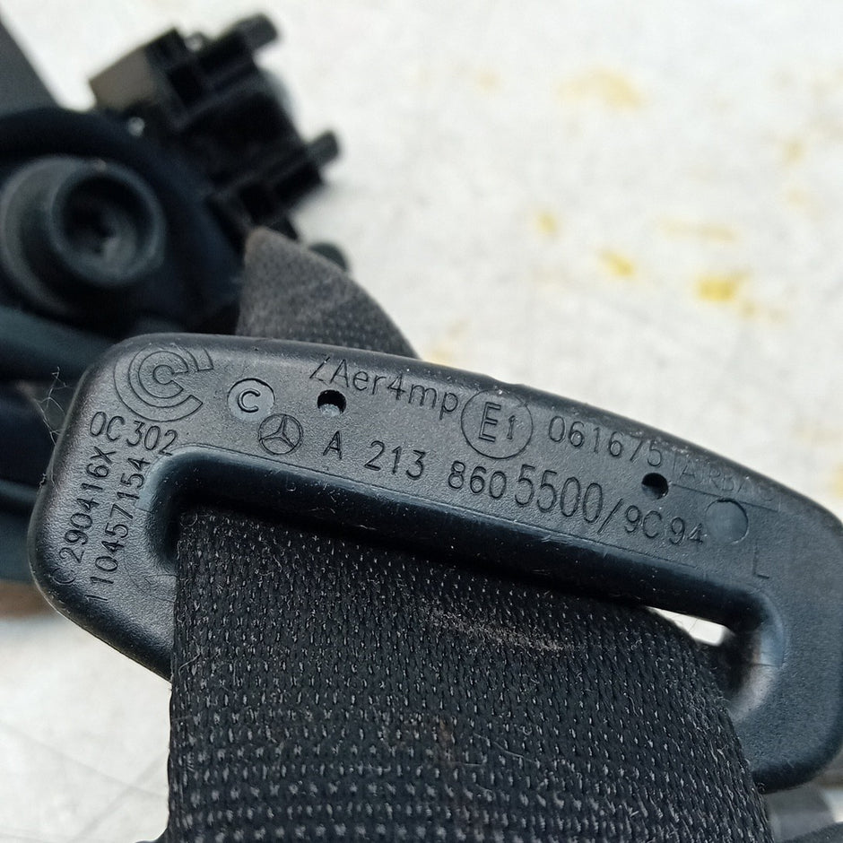 MERCEDES E-CLASS W213 REAR PASSENGER SIDE SEAT BELT BLACK A2138605500 FM001382