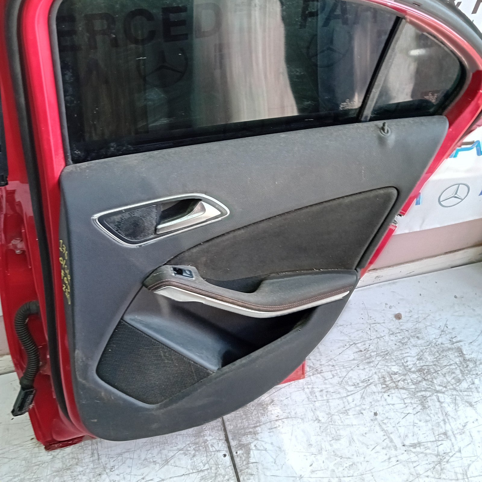 MERCEDES A-CLASS W176 DRIVER REAR DOOR OSR RED 2012- 2018 COMPLETE FMD210