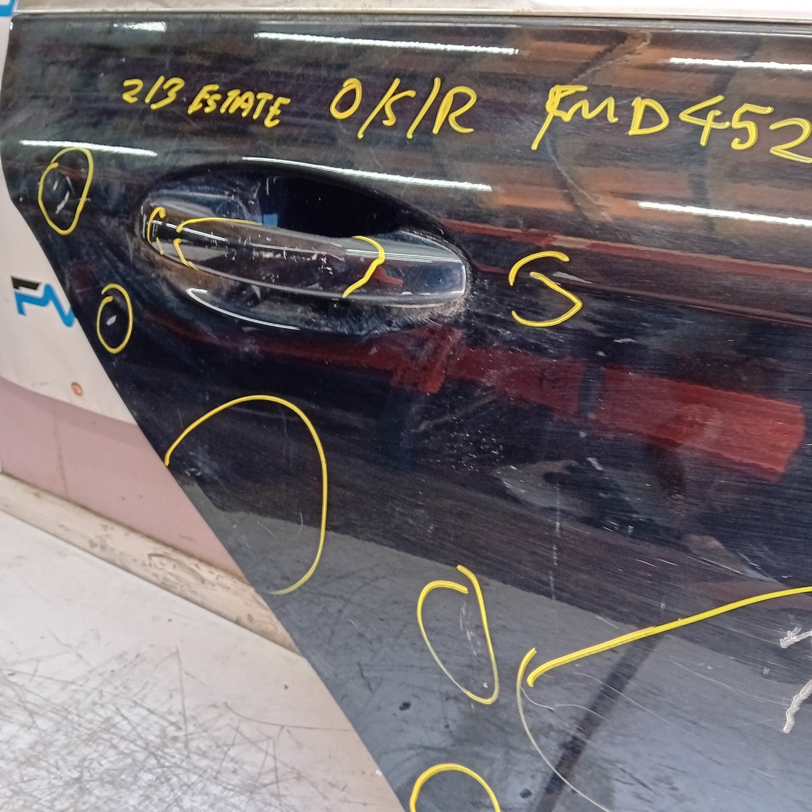 MERCEDES E-CLASS S213 EST DRIVER REAR DOOR OSR BLACK 2016 ON COMPLETE FMD452