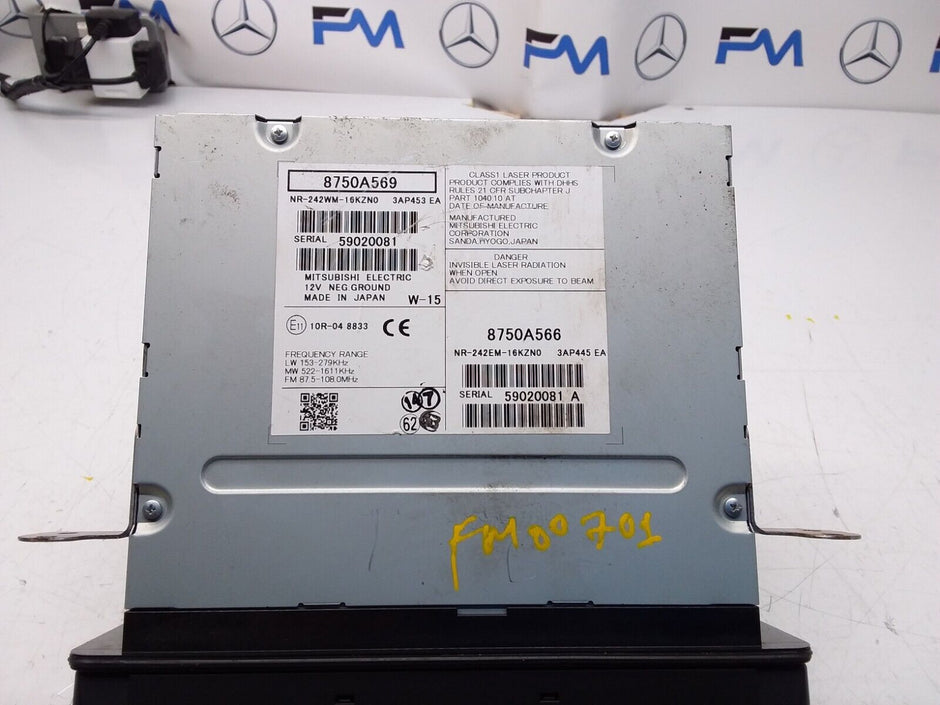 MITSUBISHI OUTLANDER  SAT NAV MULTIMEDIA SCREEN 8750A569 FM00701