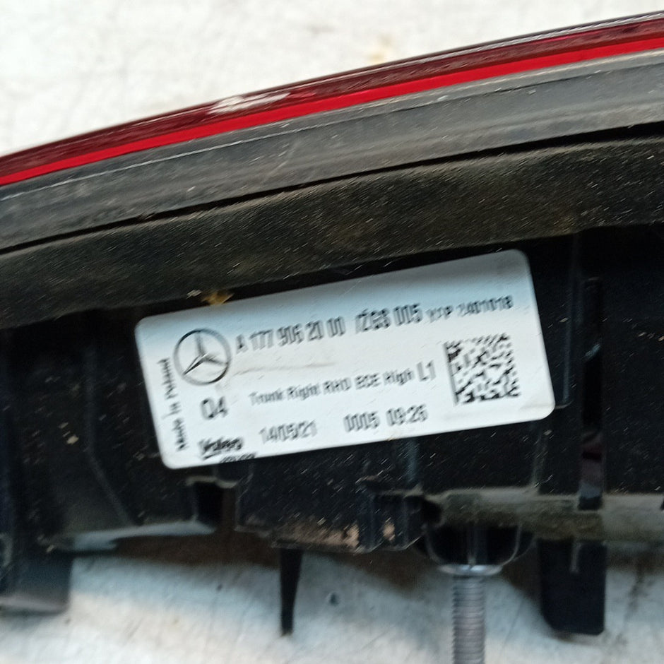 MERCEDES A-CLASS W177 DRIVER RIGHT OS REAR INNER TAIL LIGHT A1779062000 FMT243