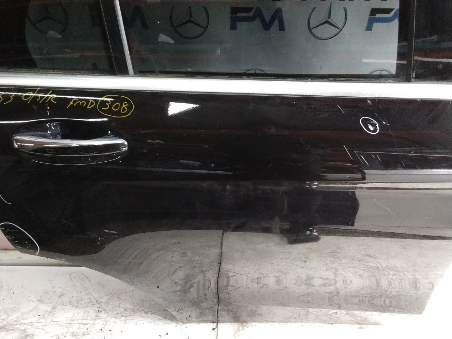 MERCEDES BENZ GLC X253  DRIVER REAR DOOR OSR BLACK 2016 ON COMPLETE FMD308