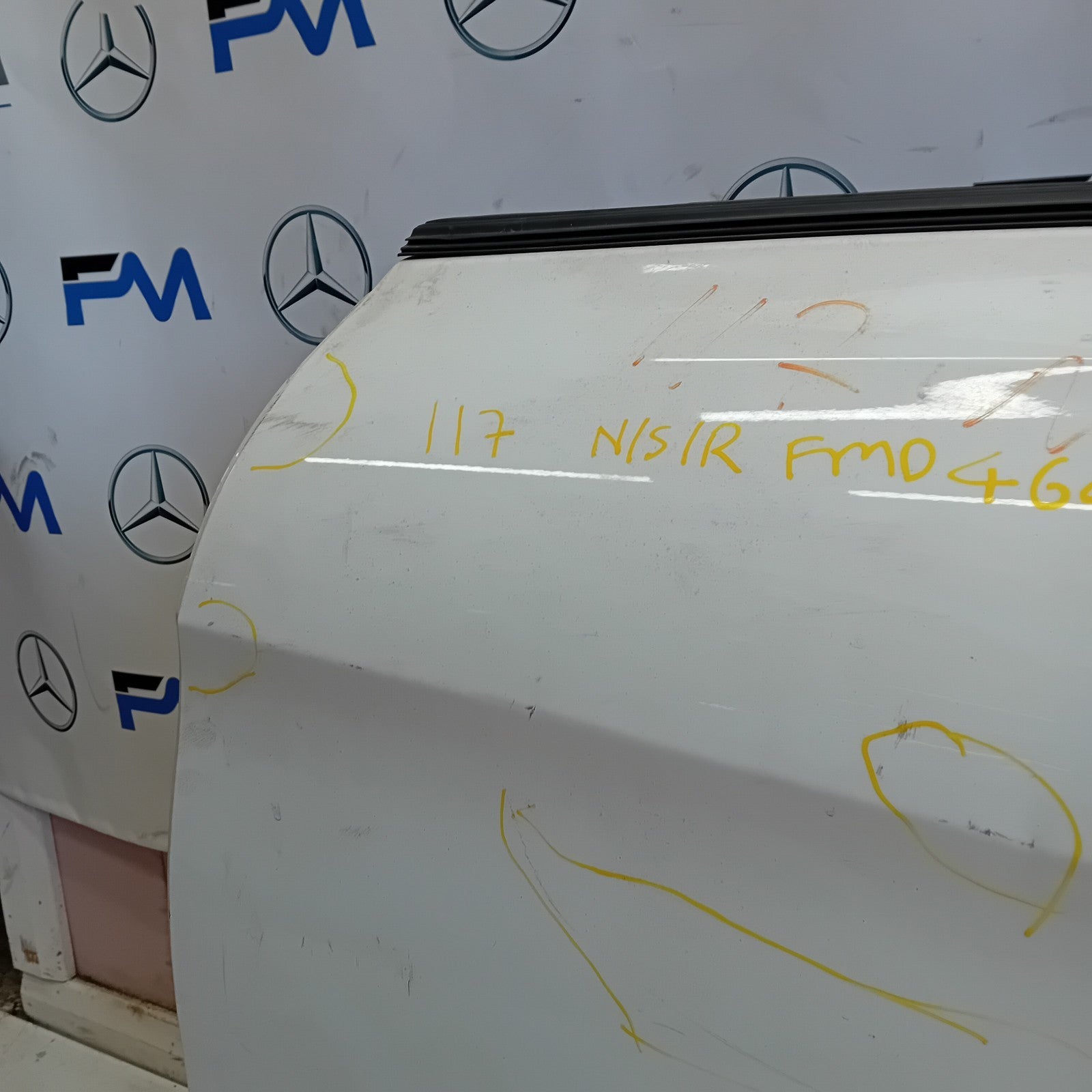 MERCEDES CLA W117 PASSENGER REAR DOOR NSR WHITE 2013-19 COMPLETE FMD464