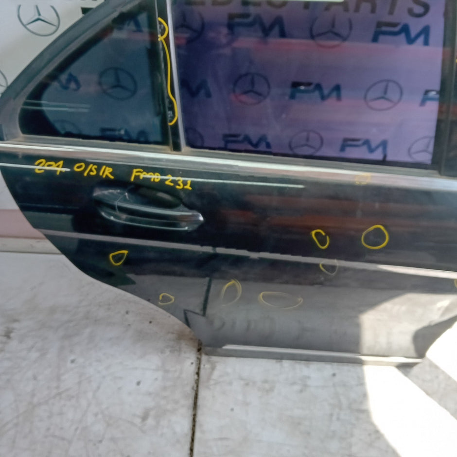 MERCEDES C-CLASS W204 DRIVER REAR DOOR OSR GREY 2008-14 FMD231