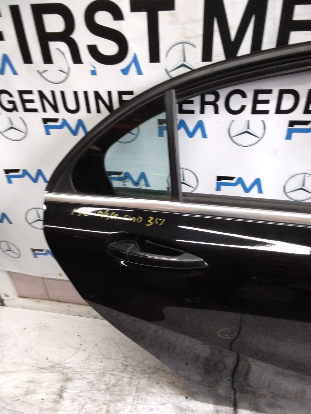 MERCEDES A-CLASS W176 DRIVER REAR DOOR OSR BLACK 2012-18 COMPLETE FMD351