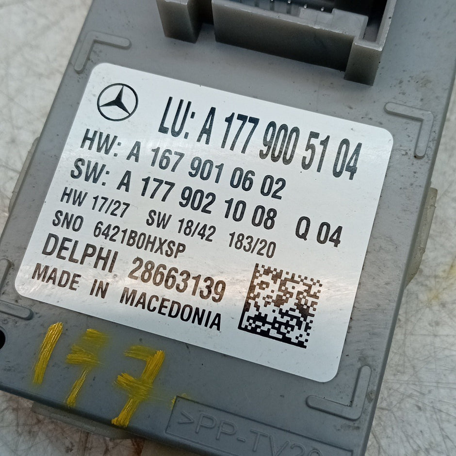 MERCEDES A-CLASS W177 2015  LIGHT CONTROL UNIT  A1779005104  FM001337