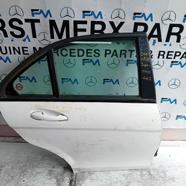 MERCEDES C-CLASS W204 SLN DRIVER REAR DOOR OSR WHITE 2008-2014 COMPLETE FMD441