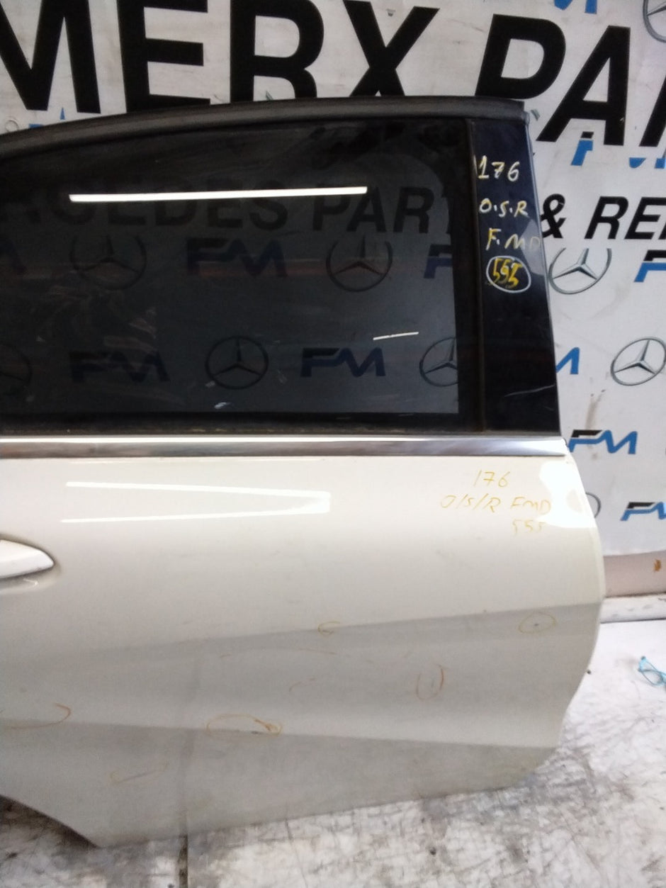 MERCEDES BENZ  A-CLASS W176  DRIVER REAR DOOR OSR WHITE 2012-2018 FMD555