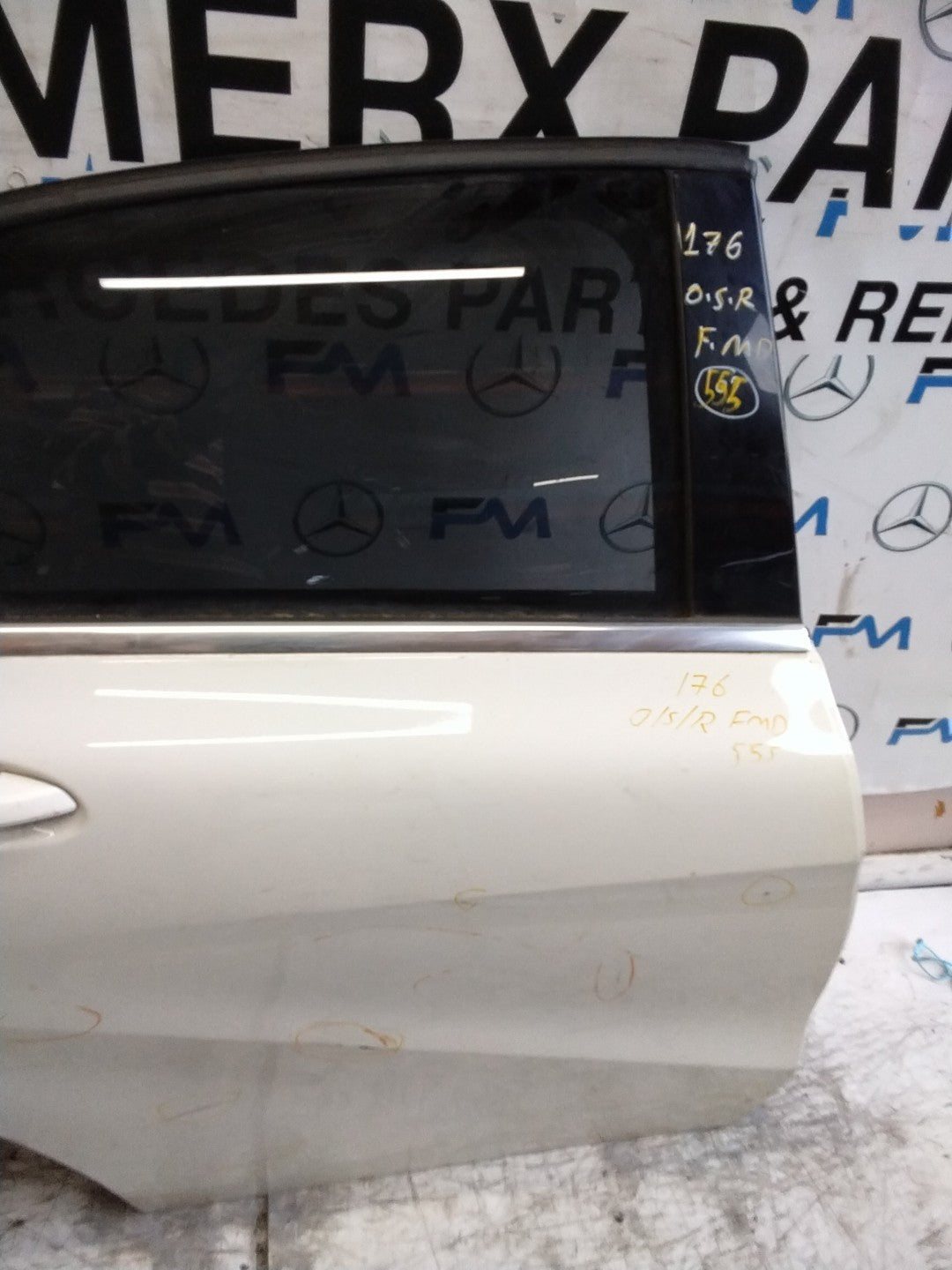 MERCEDES BENZ  A-CLASS W176  DRIVER REAR DOOR OSR WHITE 2012-2018 FMD555