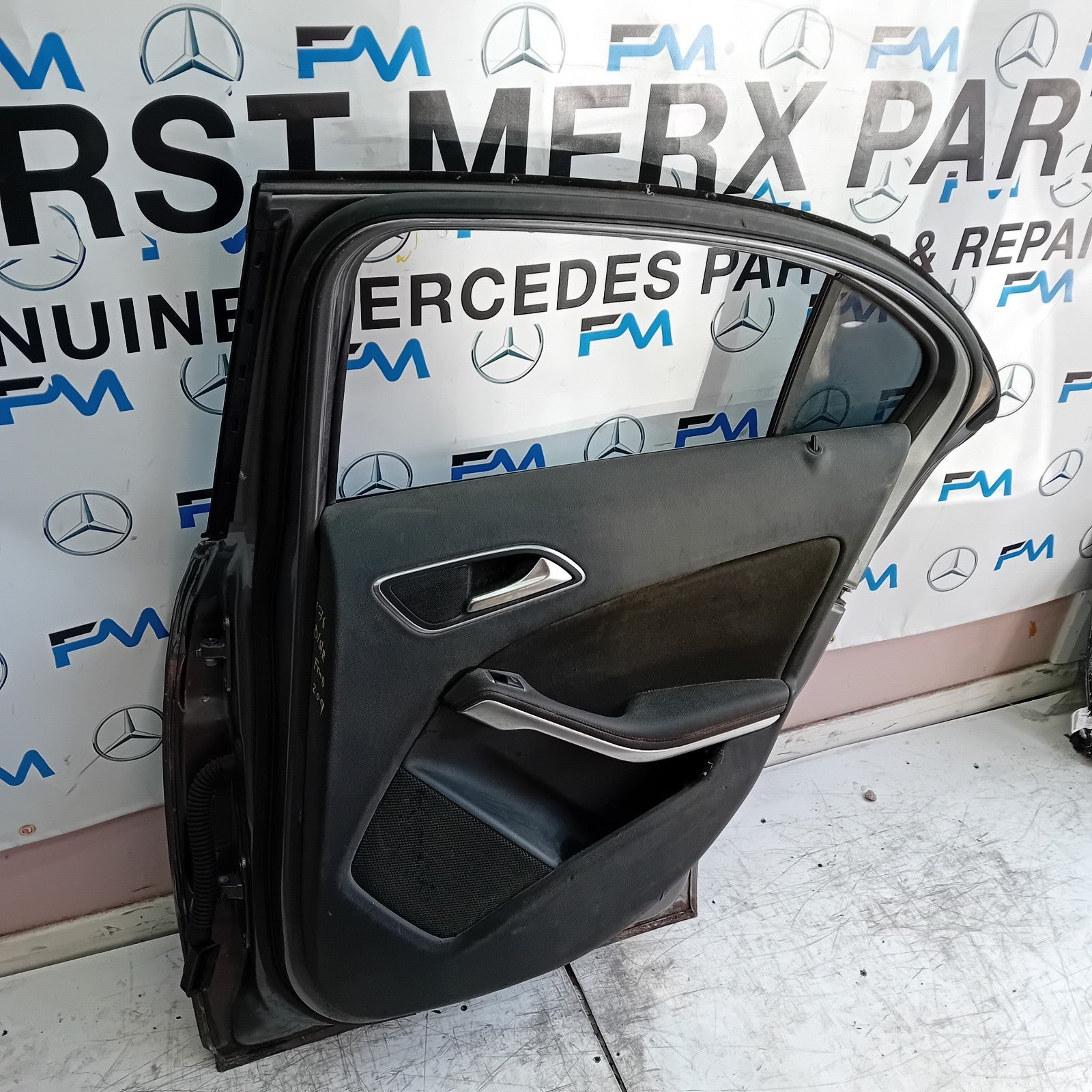 MERCEDES BENZ  A-CLASS W176 DRIVER REAR DOOR OSR GREY 2012- 2018 COMPLETE FMD209