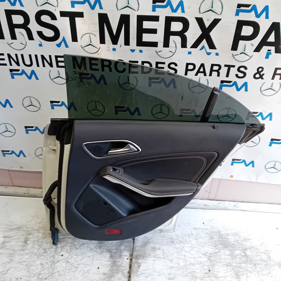 MERCEDES CLA W117 DRIVER REAR DOOR OSR WHITE 2014 COMPLETE FMD472