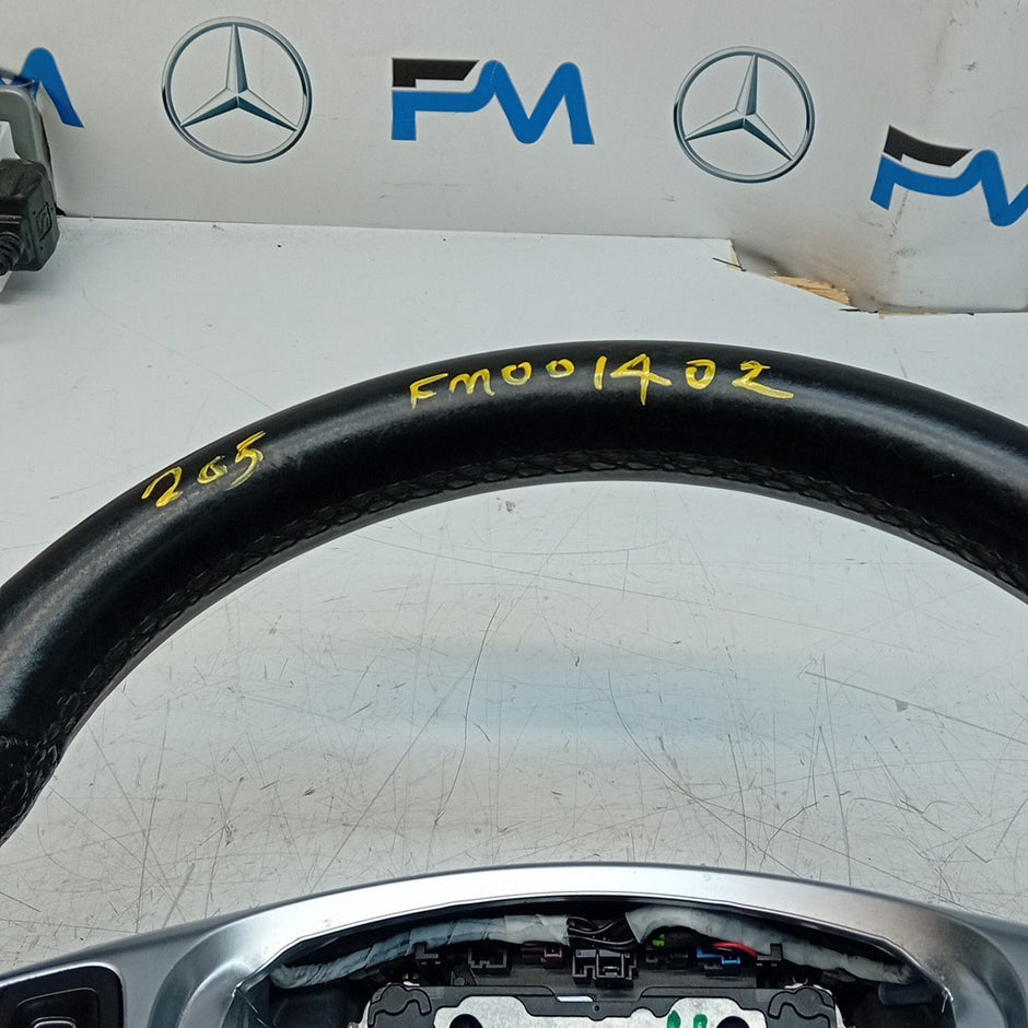 MERCEDES W205 C-CLASS MULTIFUNCTION STEERING WHEEL PFL 2014 A0004606700 FM001402
