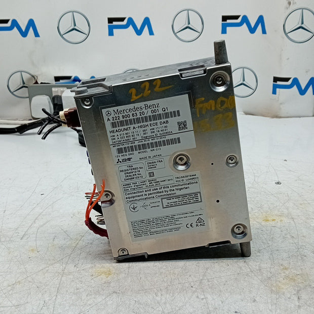 MERCEDES BENZ S CLASS W222 SAT NAV SYSTEM HEADUNIT A2229006320 FM001533