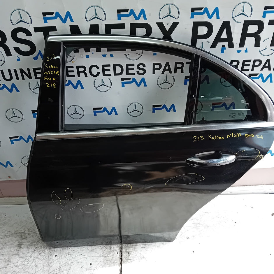 MERCEDES E-CLASS W213 SLN PASSENGER REAR DOOR NSR BLACK 2016 ON COMPLETE FMD218