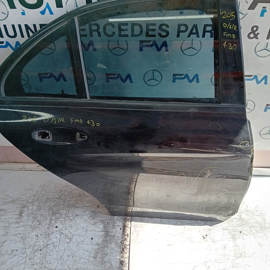 MERCEDES C-CLASS W205 DRIVER REAR DOOR OSR BLACK 2014 ON COMPLETE FMD430