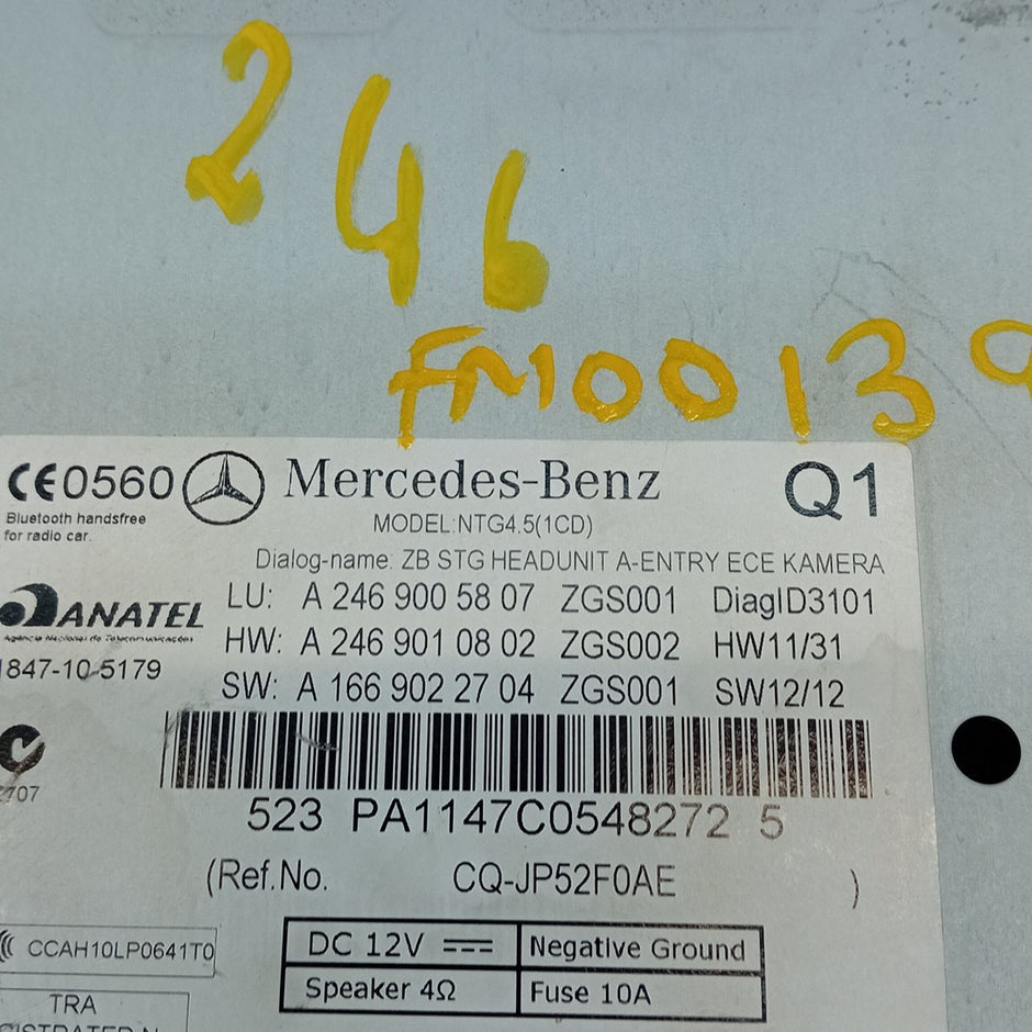 MERCEDES B CLASS W246 STEREO SAT NAV SYSTEM A2469005807 2012-19 FM001393