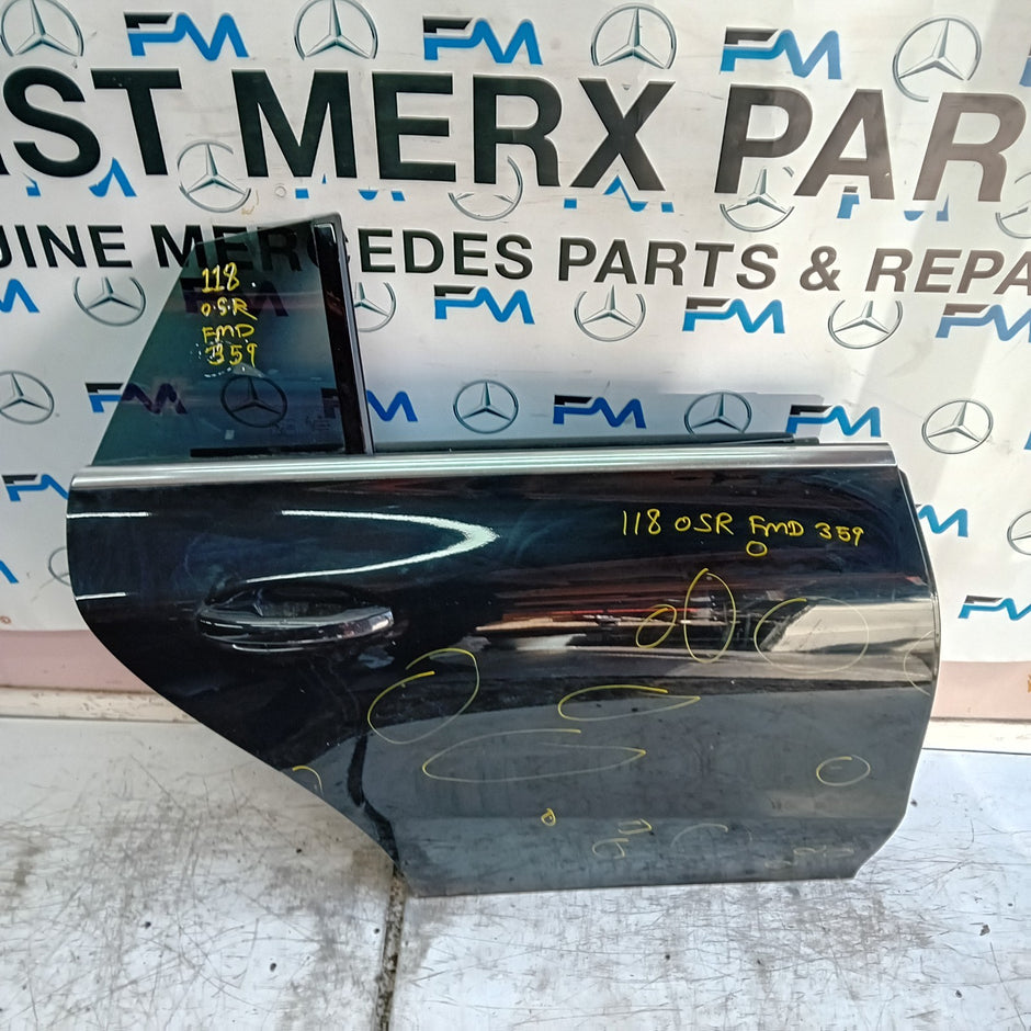 MERCEDES BENZ CLA W118 DRIVER REAR DOOR OSR 2019 ON BLACK COMPLETE FMD359