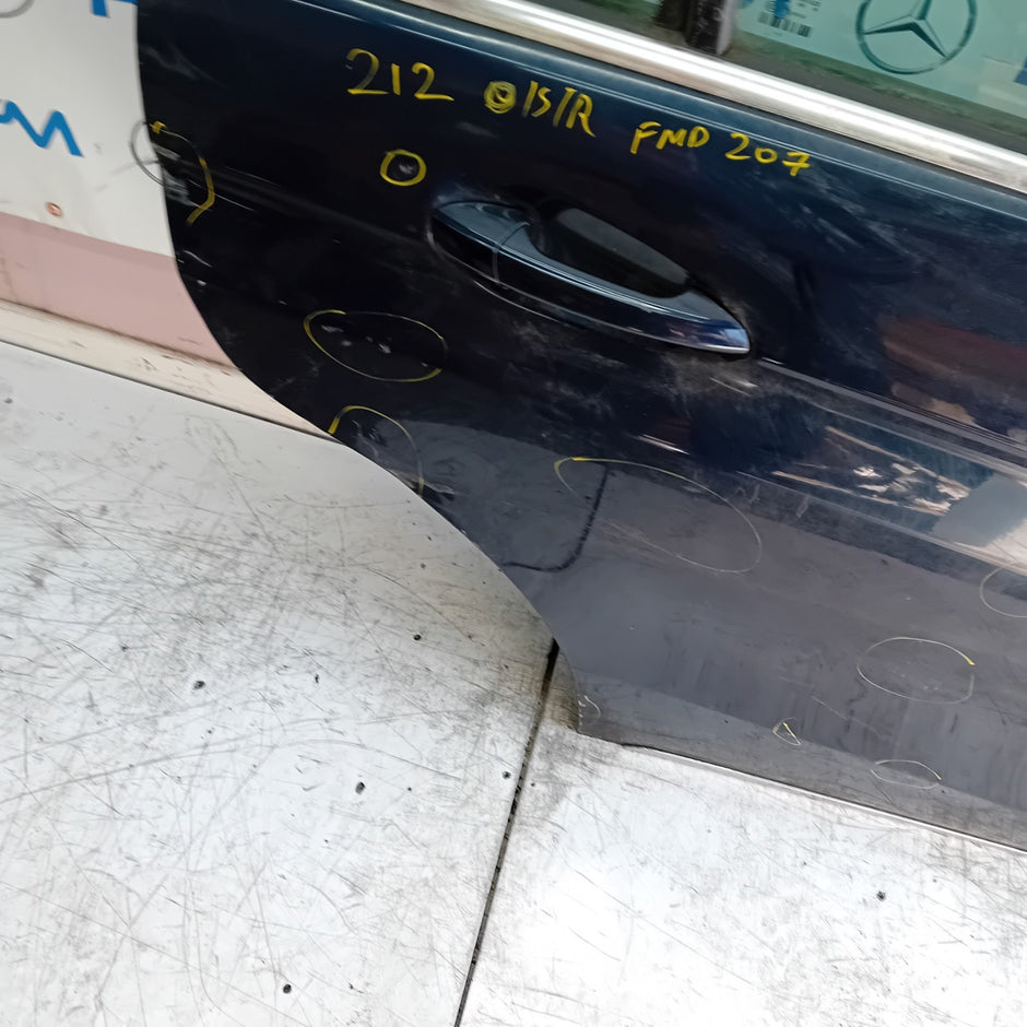 MERCEDES BENZ E-CLASS W212 DRIVER REAR DOOR OSR BLUE 2009- 2016 COMPLETE FMD208