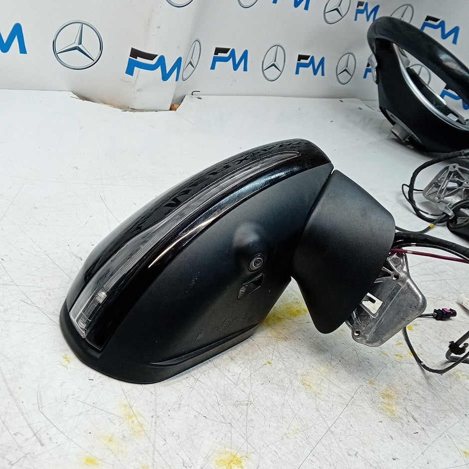 MERCEDES C-CLASS W205 DRIVER WING MIRROR OSF BLACK PL CAMERA A2058105001 FMM74