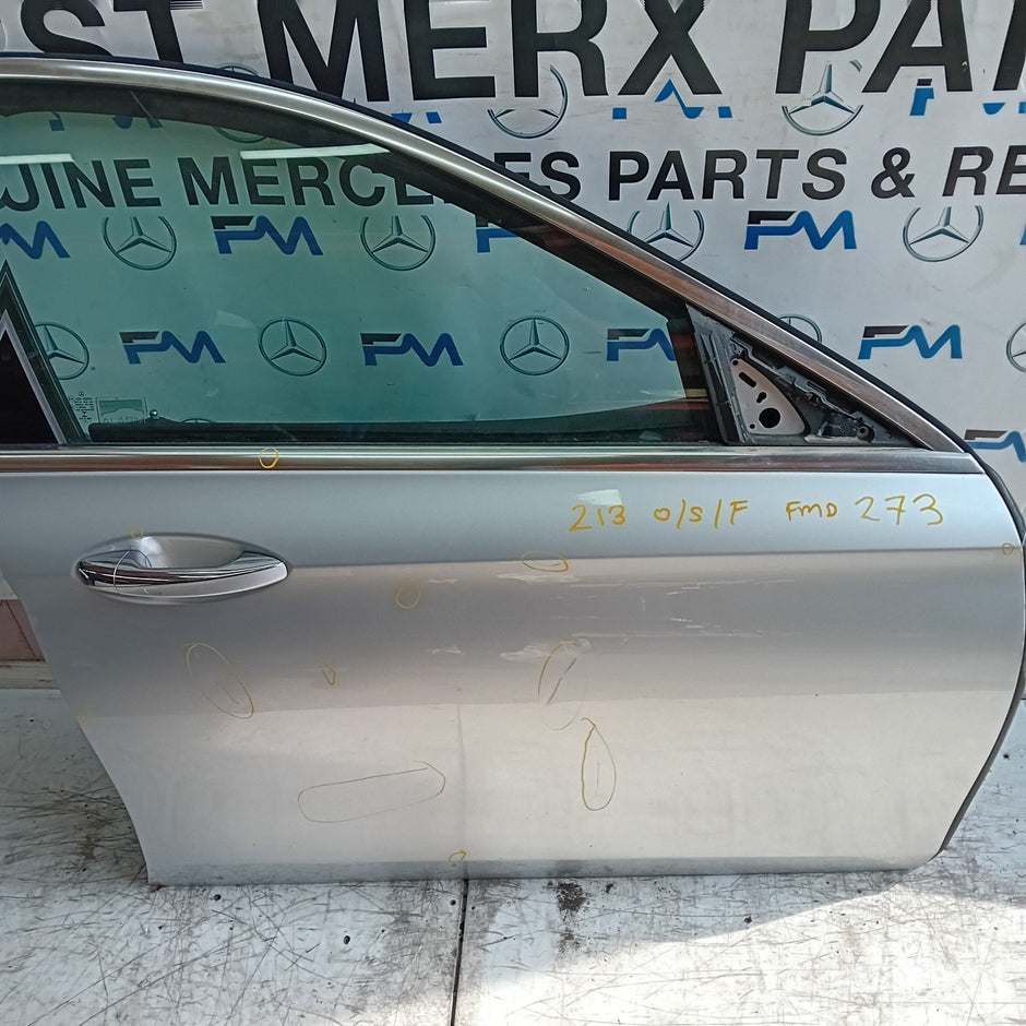 MERCEDES E-CLASS W213 SLN DRIVER FRONT DOOR OSF 2016 ON SILVER COMPLETE FMD273