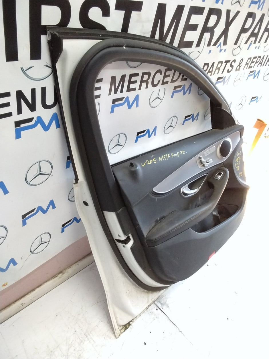 MERCEDES BENZ C-CLASS W205 PASSENGER SIDE FRONT DOOR N/S/F COMPLETE WHITE FMD85