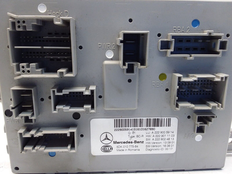 MERCEDES S-CLASS REAR SAM CONTROL MODULE W222 A2229005914 FM00384