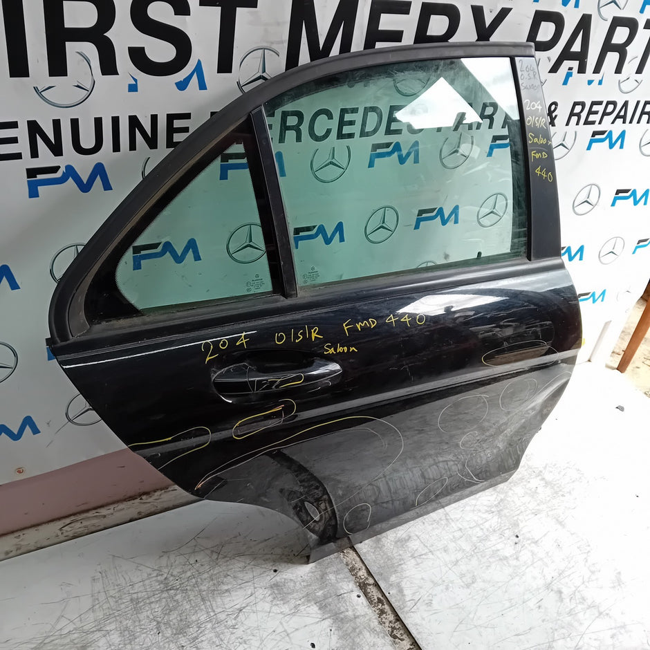 MERCEDES C-CLASS W204 SLN DRIVER REAR DOOR OSR BLACK 2009-2014 COMPLETE FMD440