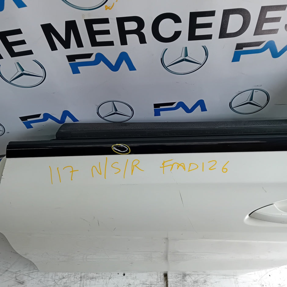 MERCEDES BENZ CLA W117 PASSENGER SIDE RESR DOOR N/S/R WHITE FMD126