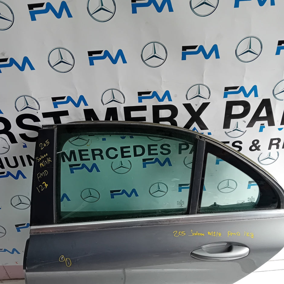 MERCEDES BENZ C-CLASS W205 PASSENGER SIDE REAR DOOR N/S/R GREY FMD123