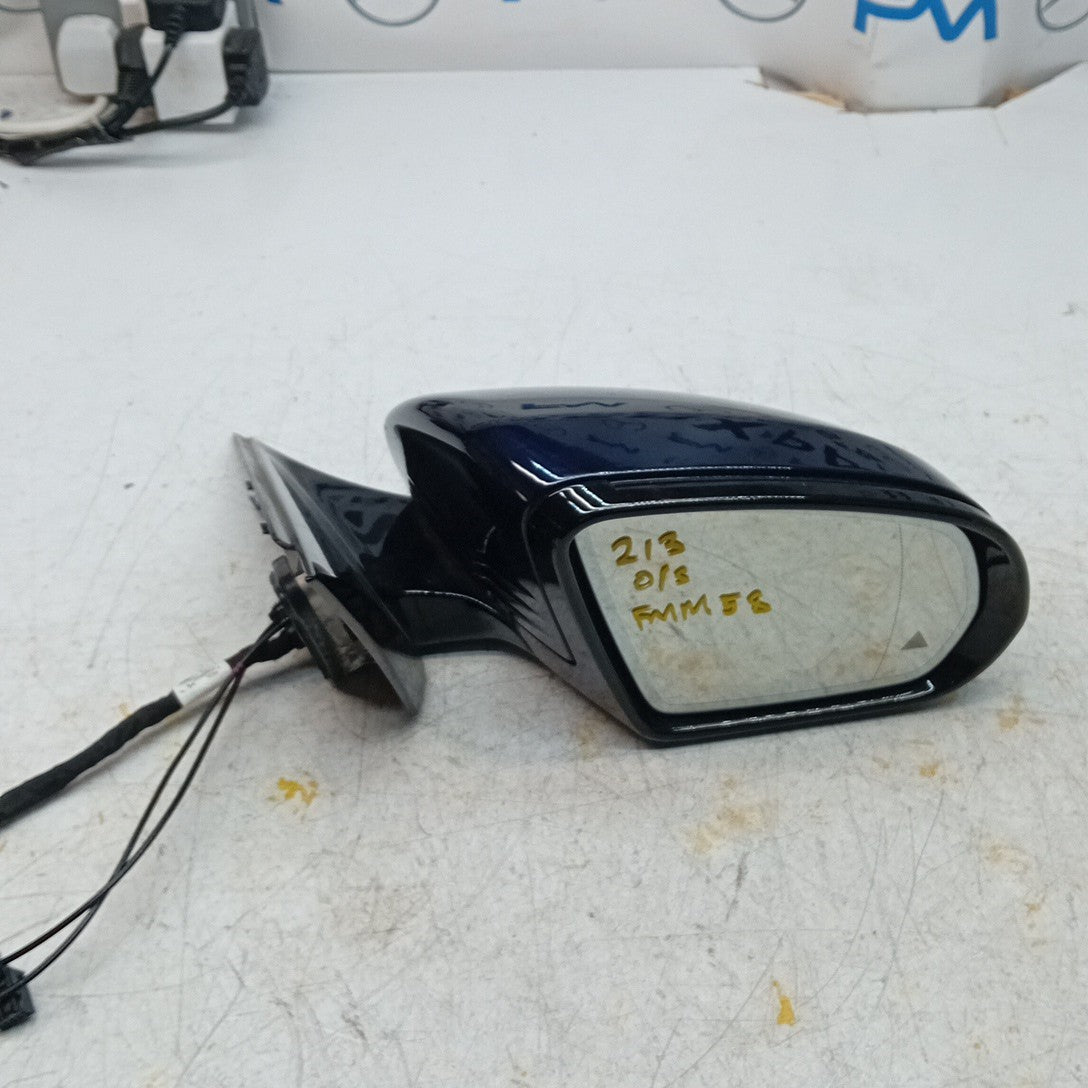 MERCEDES E-CLASS W213 DRIVER WING MIRROR OS BLUE 2016 BS PL A2138104000 FMM58 