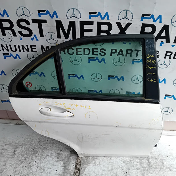 MERCEDES C-CLASS W204 SLN DRIVER REAR DOOR OSR WHITE 2008-2014 COMPLETE FMD441