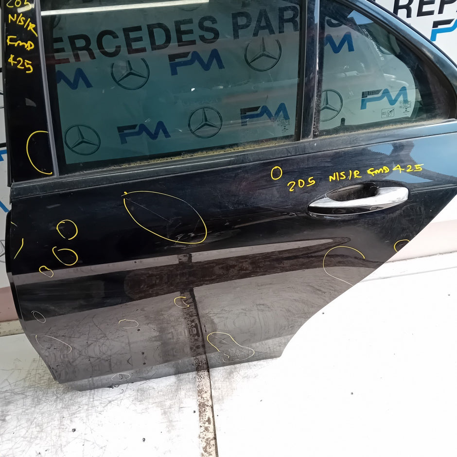 MERCEDES C-CLASS W205 SLN PASSENGER REAR DOOR NSR BLACK 2014 ON COMPLETE FMD425