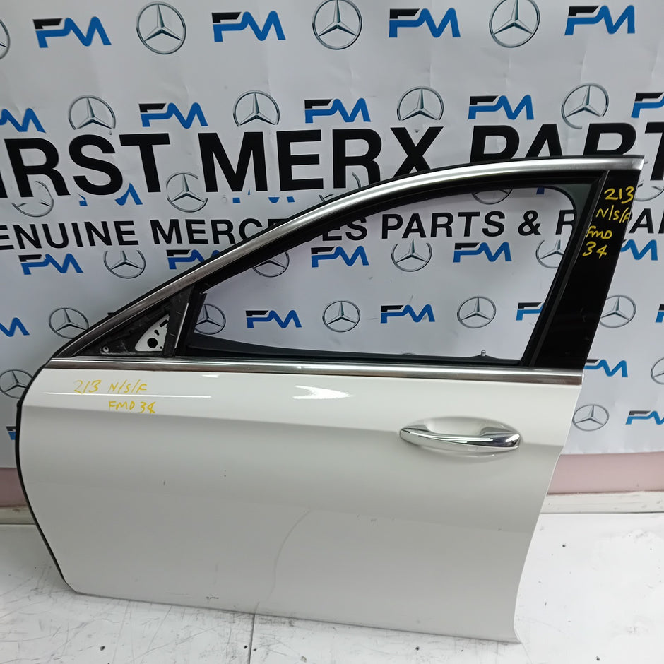 MERCEDES BENZ E-CLASS W213 PASSENGER SIDE FRONT DOOR N/S/F COMPLETE WHITE FMD34