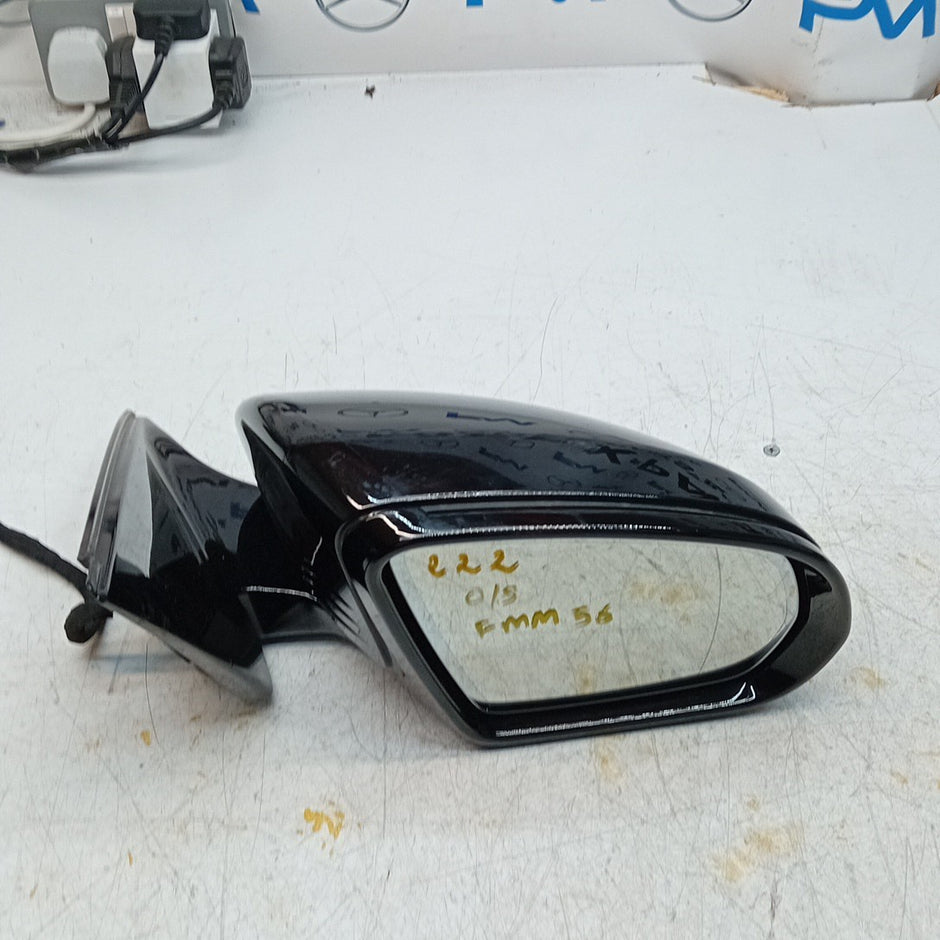 MERCEDES S-CLASS W222 DRIVER WING MIRROR OS BLACK A2228101616 2014 PL FMM56