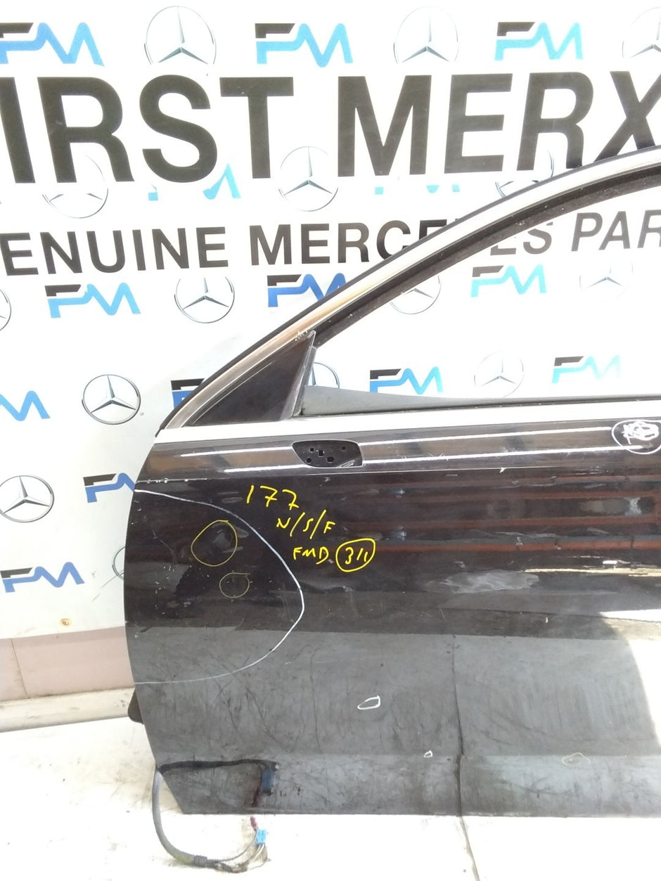 MERCEDES A-CLASS W177  PASSENGER FRONT DOOR NSF BLACK 2018-2023 COMPLETE FMD311