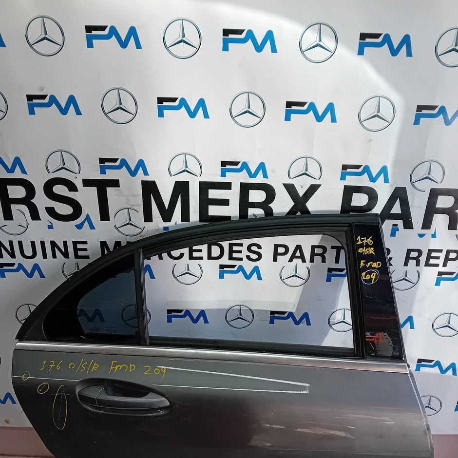 MERCEDES BENZ  A-CLASS W176 DRIVER REAR DOOR OSR GREY 2012- 2018 COMPLETE FMD209