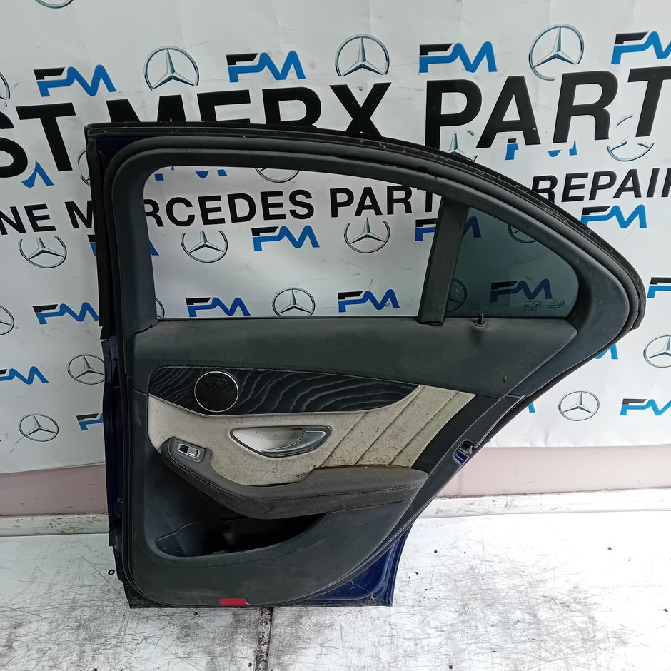 MERCEDES C-CLASS W205 DRIVER REAR DOOR NSR 2014 ON BLUE COMPLETE FMD384